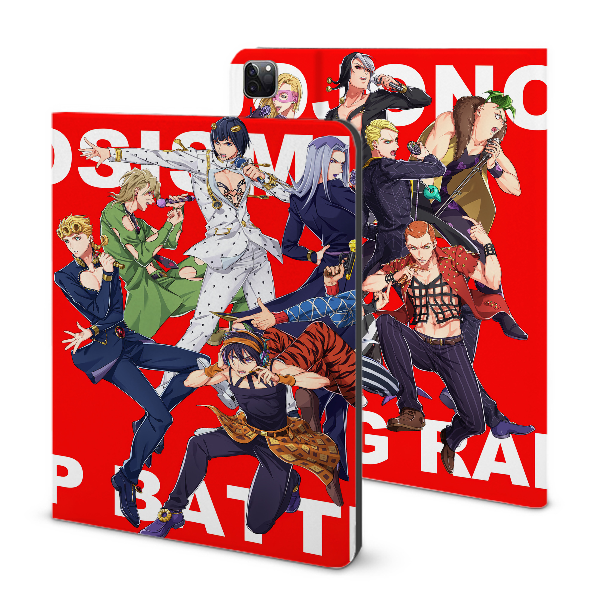 （画像用） ジョジョの奇妙な冒険 JoJo's Bizarre Adventure IPad ケース ブック型 PUレザー TPU 耐衝撃 軽量 薄型 ペン収納なし 全面保護 IPad 各モデル対応